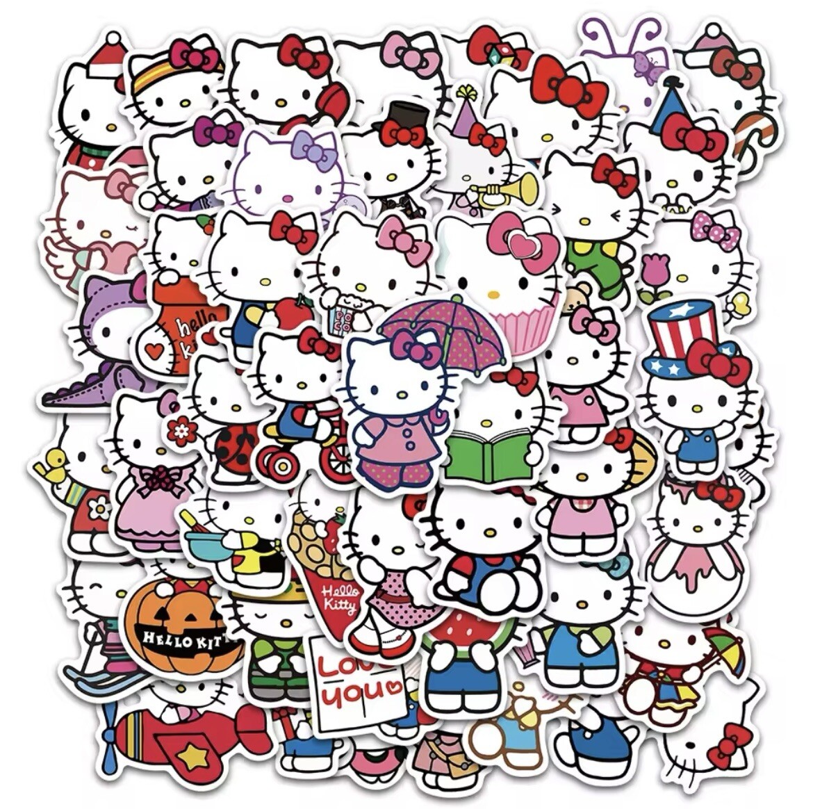 Hello Kitty Stickers 50pk Random Fun Holiday Hello Kitty Character Stickers