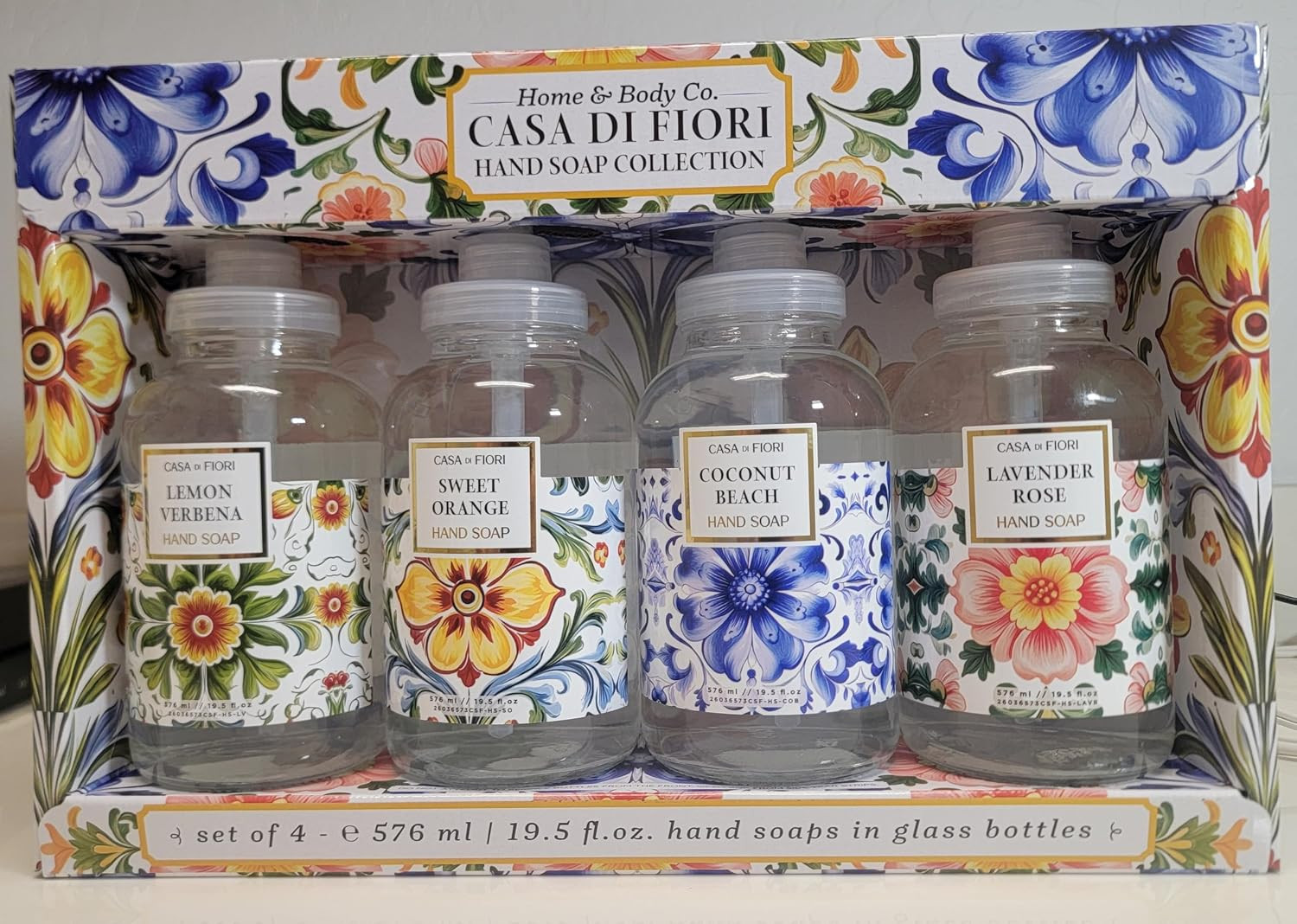 Home & Body Co. Casa Di Fiori Hand Soap Collection Set of 4, 19.5 Fl Oz (576 Ml)