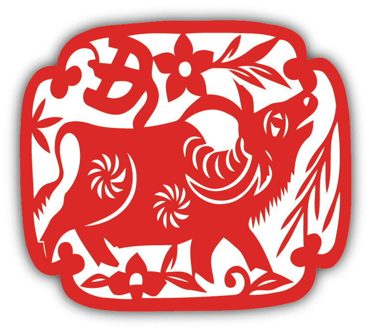 Chinese Zodiac Ox Sign Car Bumper Sticker Decal