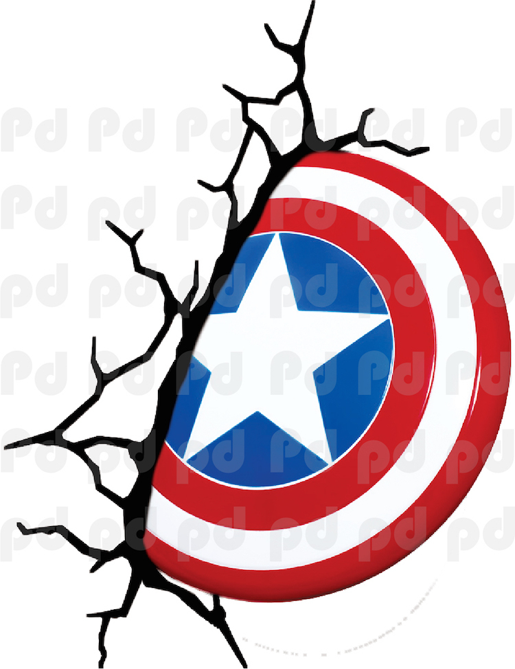 Captain America Shield Wall Decal Marvel Comic Decals Avengers Cracked Wall, e17