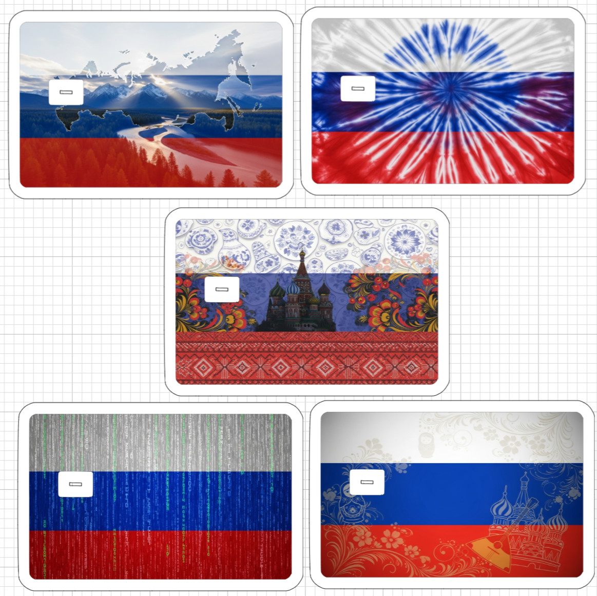Russia Flag Credit Debit ATM Card Skin Sticker Art Culture Russian Red White Tie