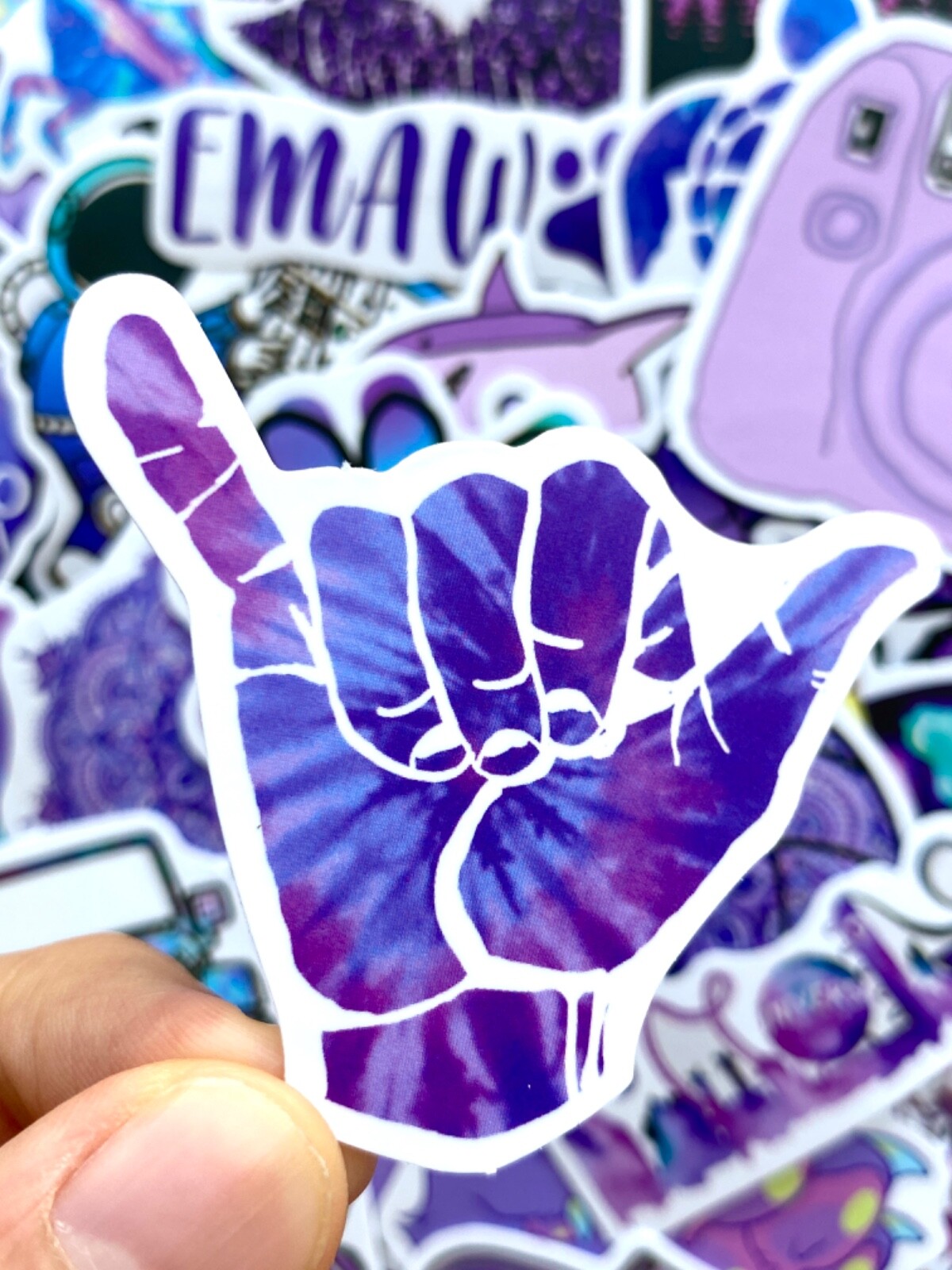 5-50 pcs Kawaii Purple Cute Stickers, Positivity Plant Nature Jeep Flower Decals