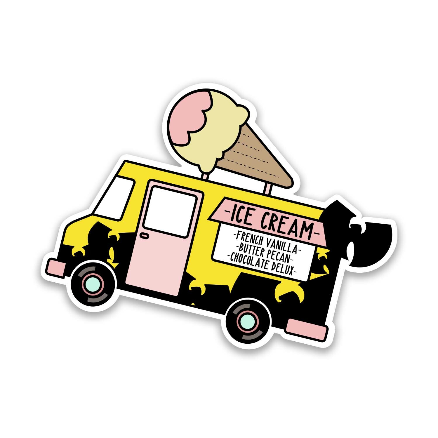 Wu-Tang Clan Ice Cream Truck 5" Wide Vinyl Sticker – Includes Two Stickers