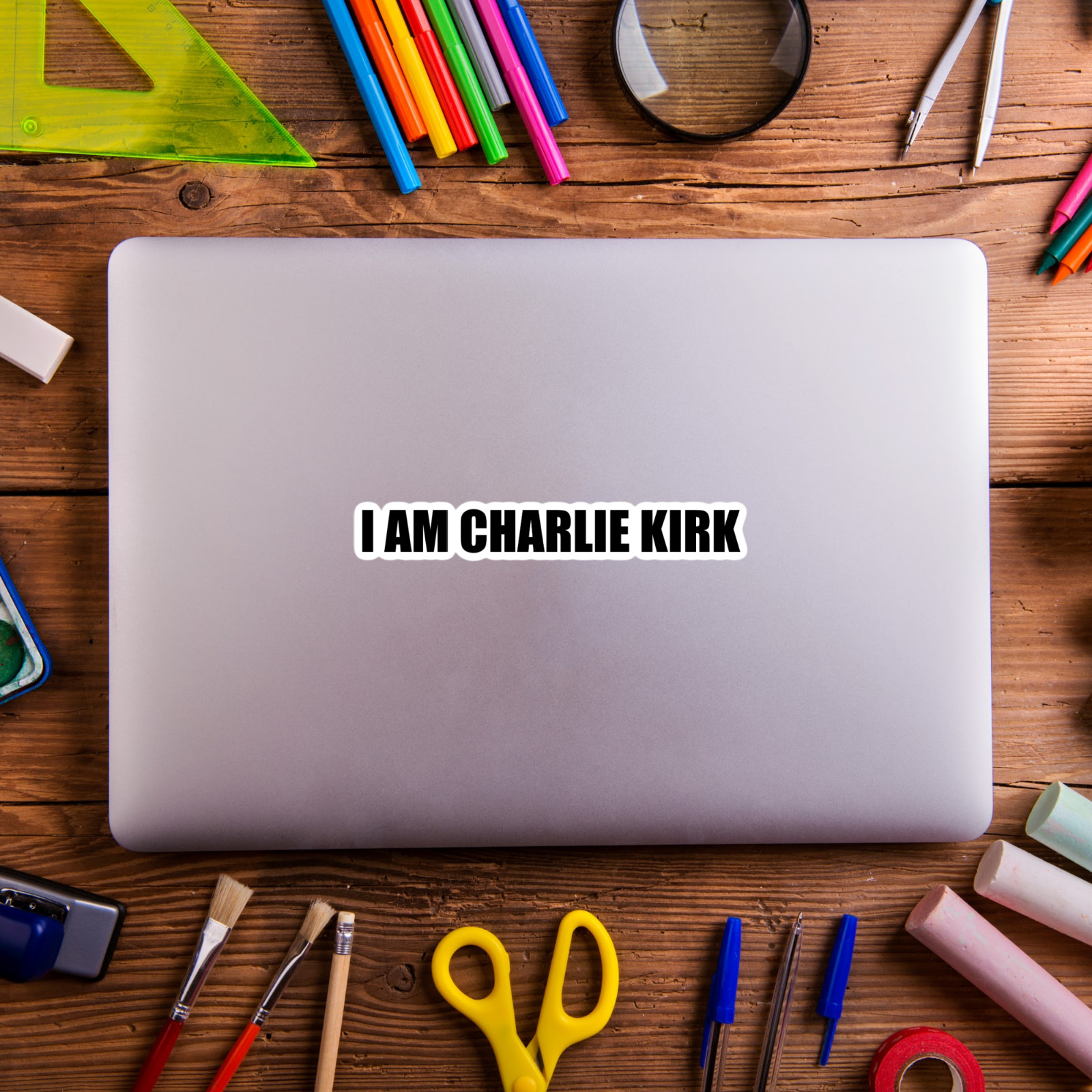 6" I am Charlie Kirk turning point laminated Sticker Freedom USA maga right usa
