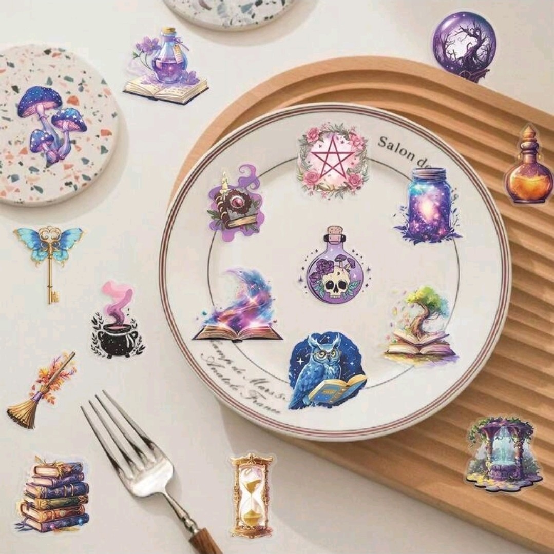 25 Pcs Retro Magic Planet High Def Artwork Vinyl Stickers Waterproof