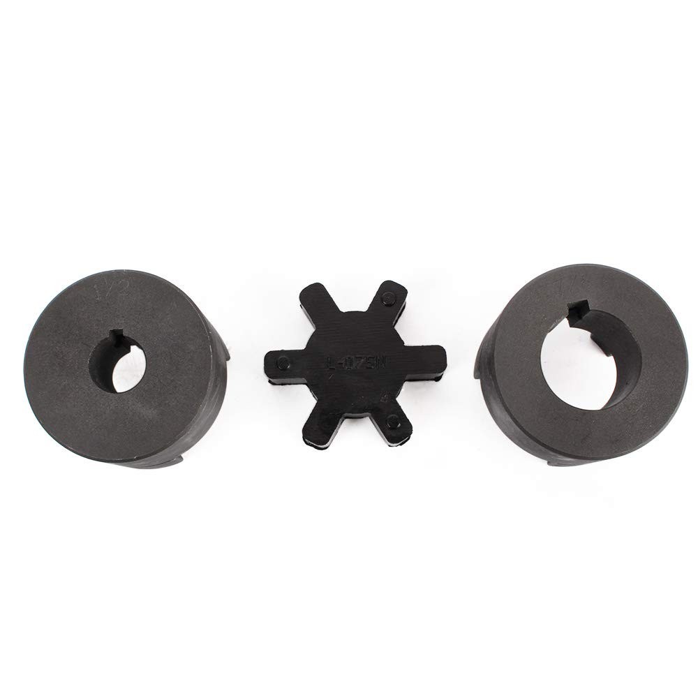 1/2" to 7/8" L075 Flexible 3Piece LJaw Coupling Set & BunaN NBR Rubber Spider