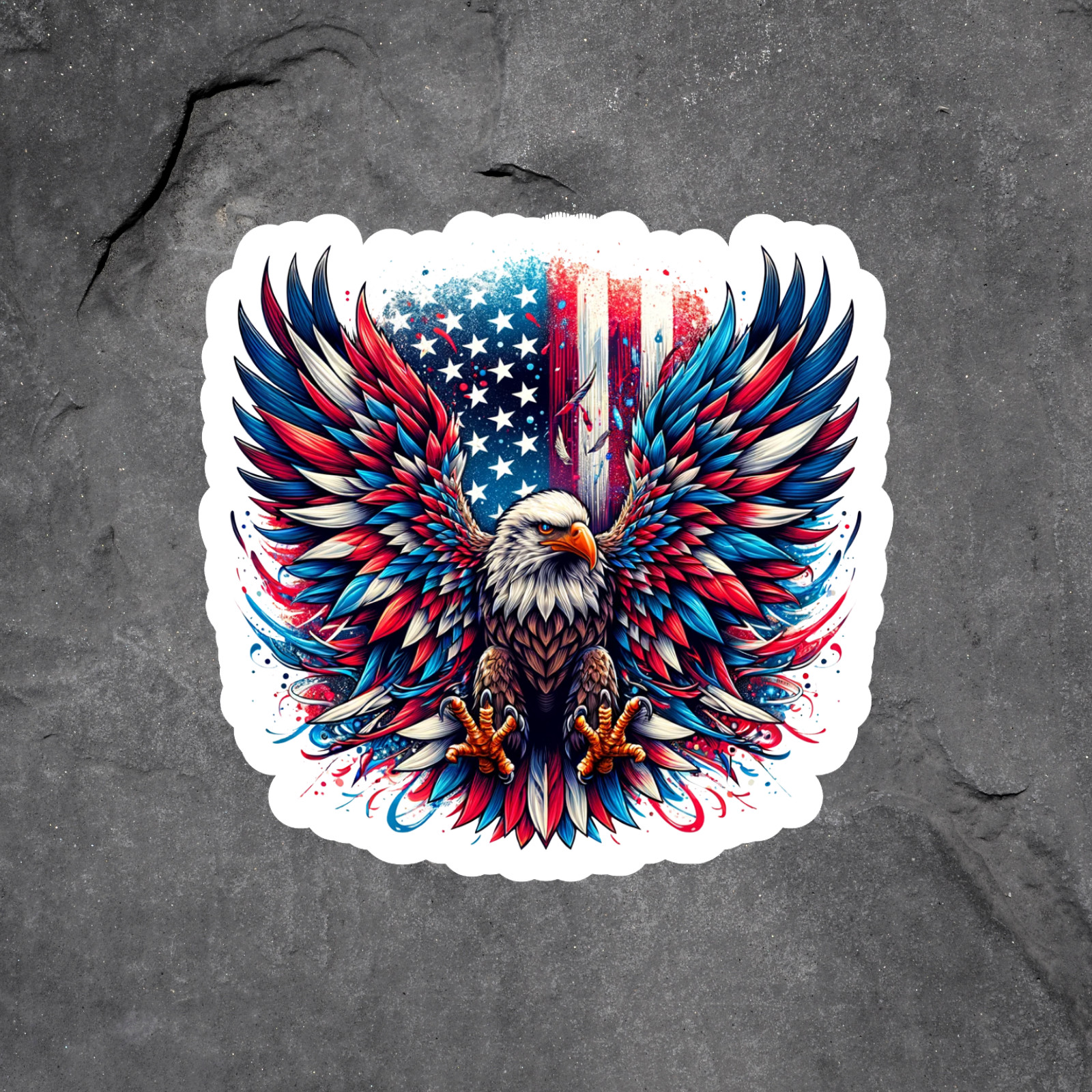 Patriotic Sticker Vinyl Decal American Eagle USA Flag Freedom Fourth of July