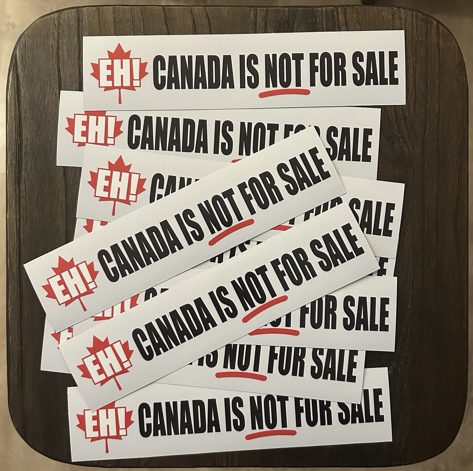 Eh! Canada Is Not For Sale Glossy Vinyl Decal 8.5 in 2 in Bumper Sticker