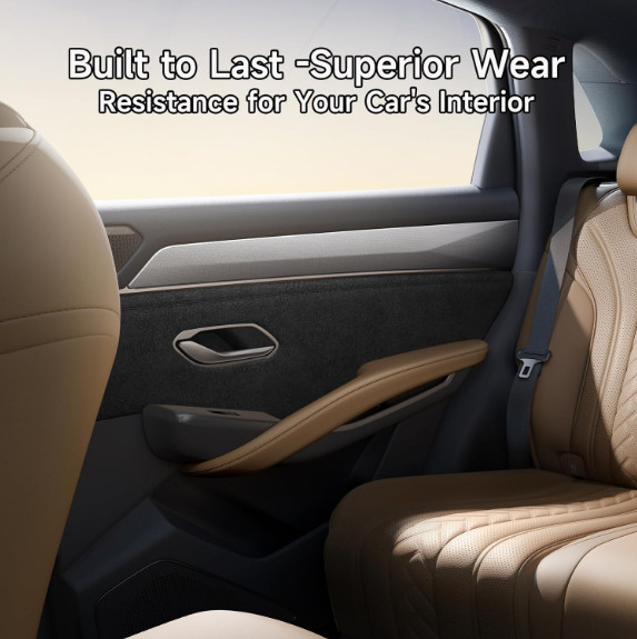 Suede Wrap Self-Adhesive Black Suede Car Interior Wrap 17in x 70in Microf…