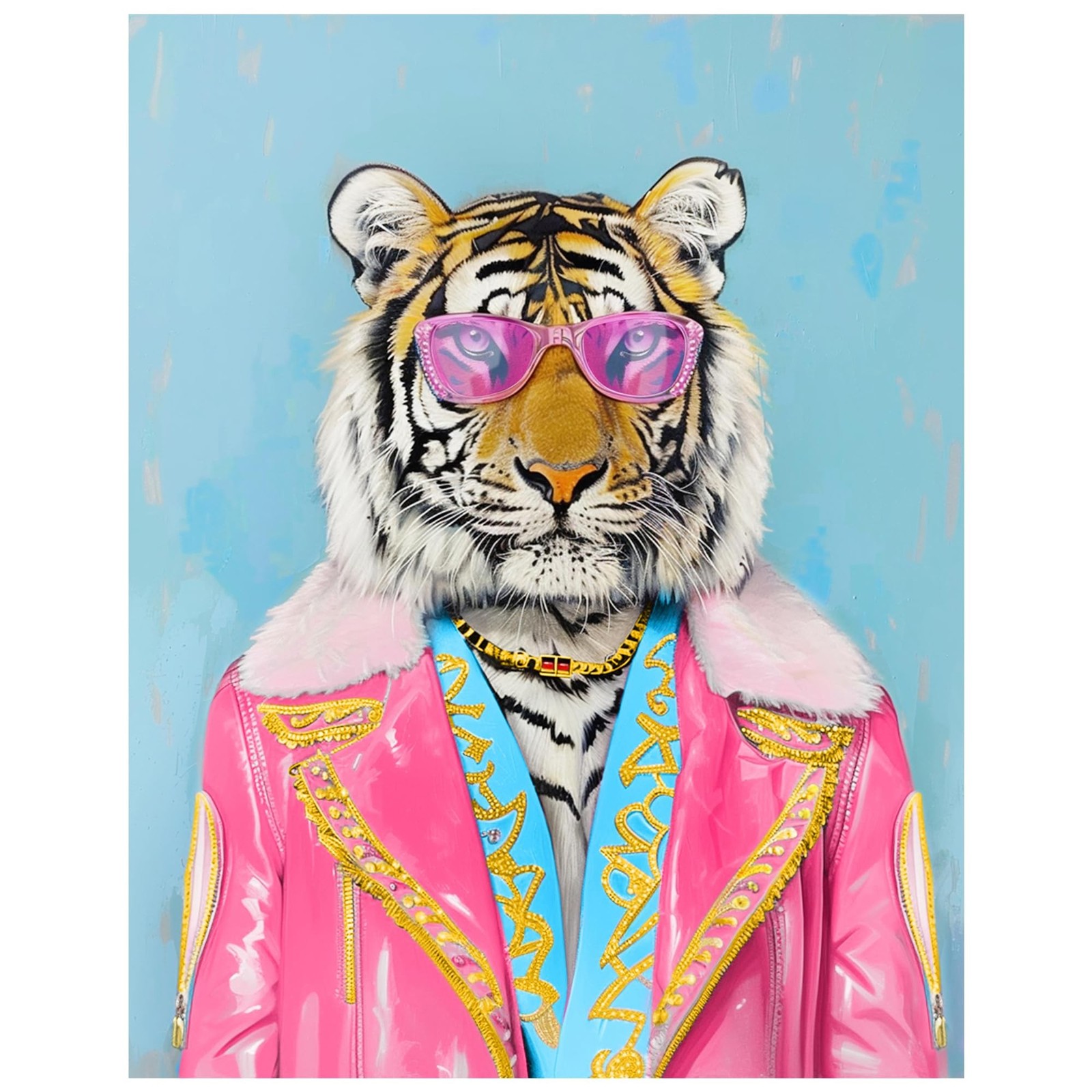 Tiger Pop Art Wall Decor 11×14 – Funky Animal Print for Home Office – Maximal…