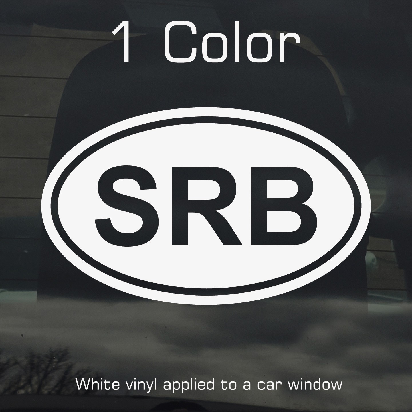 Serbia SRB Oval Country Code Vinyl Decal Sticker for Car Window Laptop & Gifts