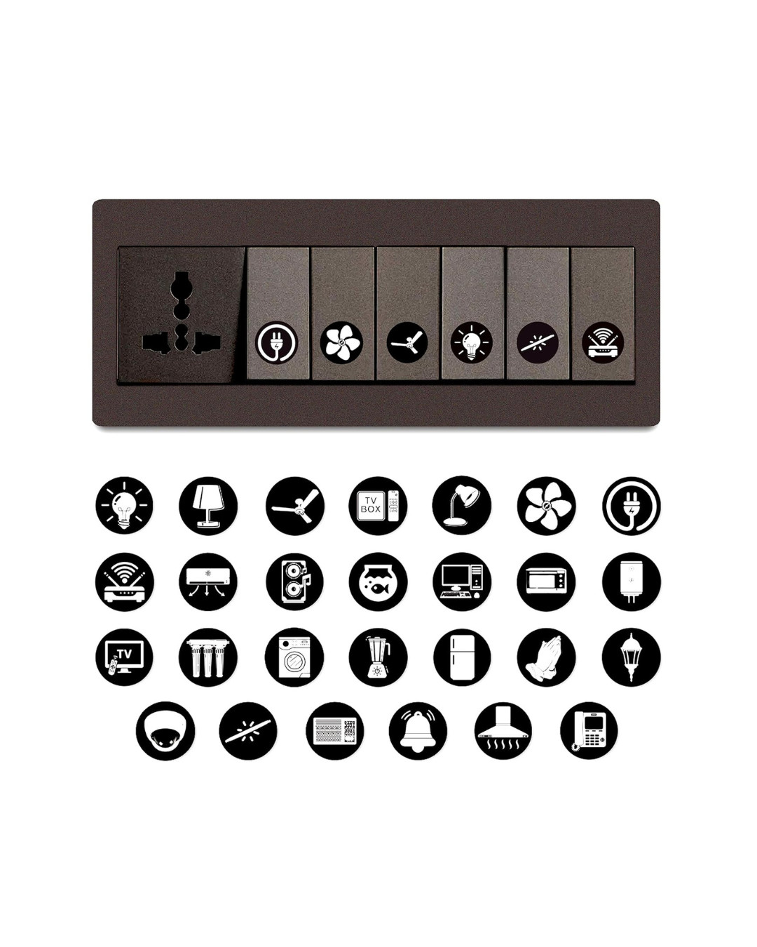 Switch Board Stickers Black and White | Switch Id Sticker Vinyl Labels 3-A4 Shee