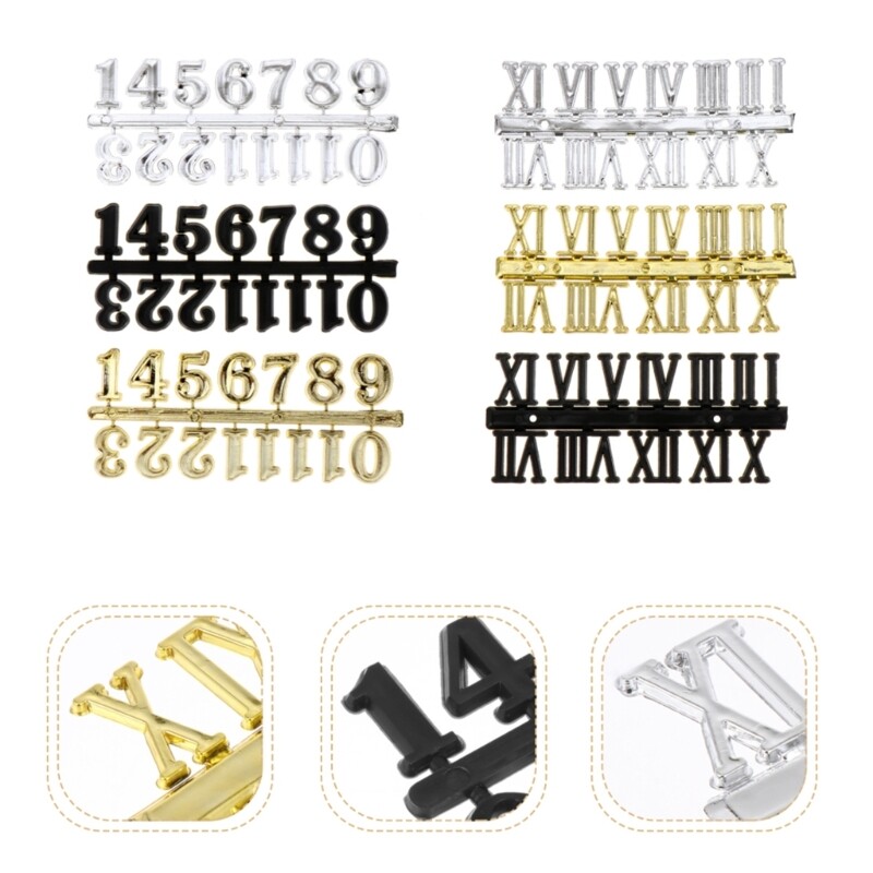 1 Set Clock Numbers Plate DIY Arabic Roman Numeral Mechanism Wall Clock Part