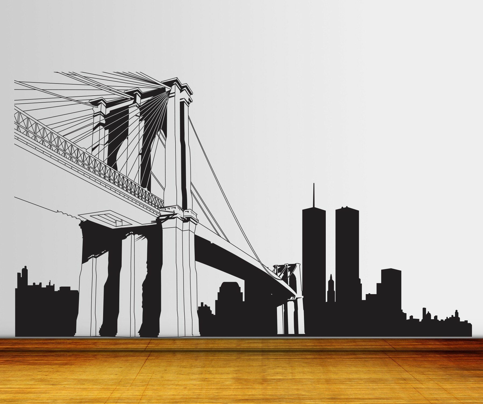 NYC Brooklyn Bridge Wall Decal. New York City Decor. #334