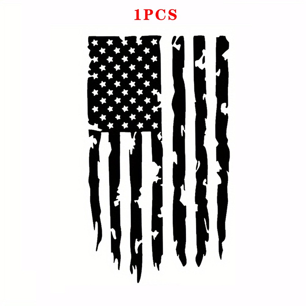 1 PCS Distressed Flag, 20 Inches Tailgate Vinyl Decal Compatible With Most Black