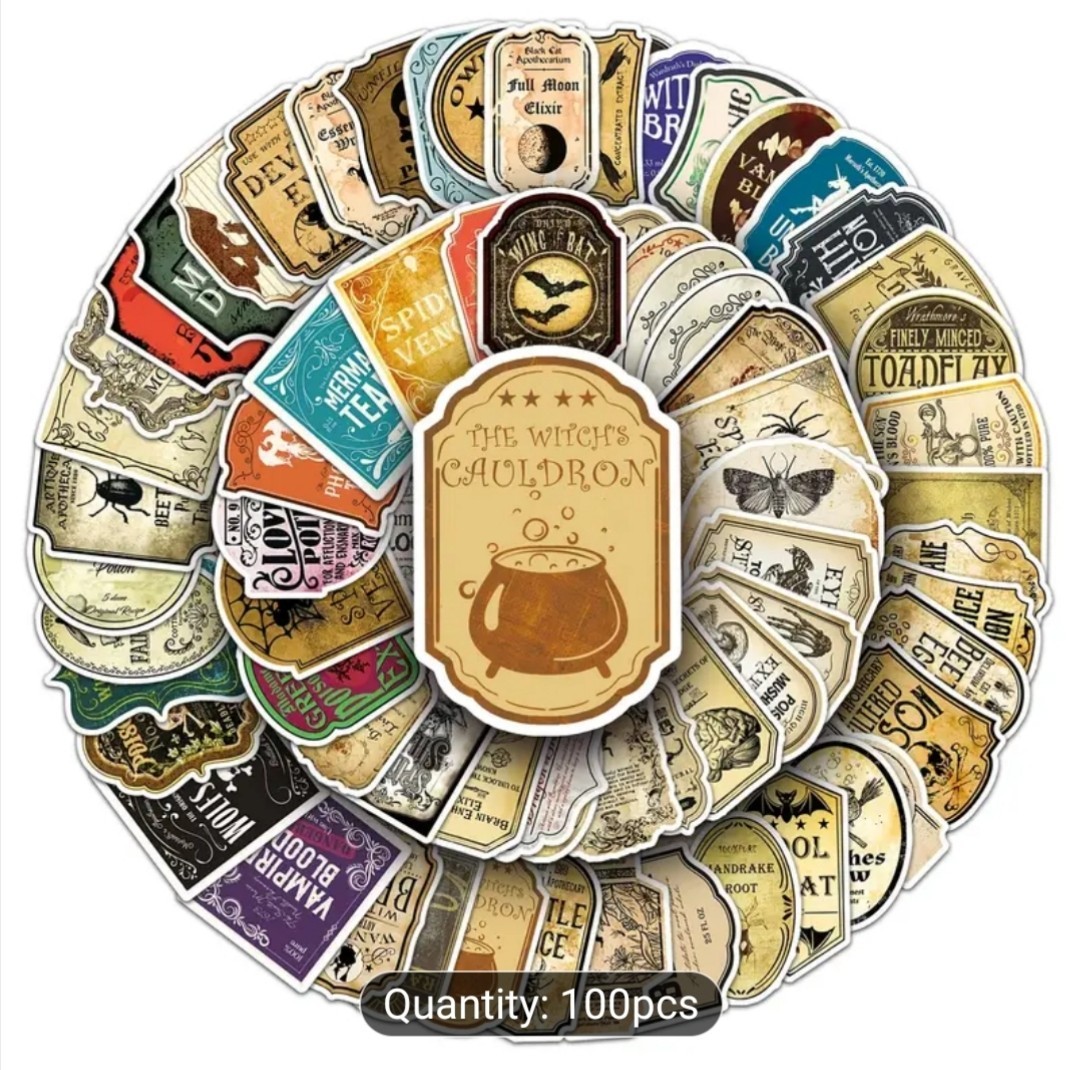 10 PCS Vintage Potion Labels Stickers BRAND NEW Version B