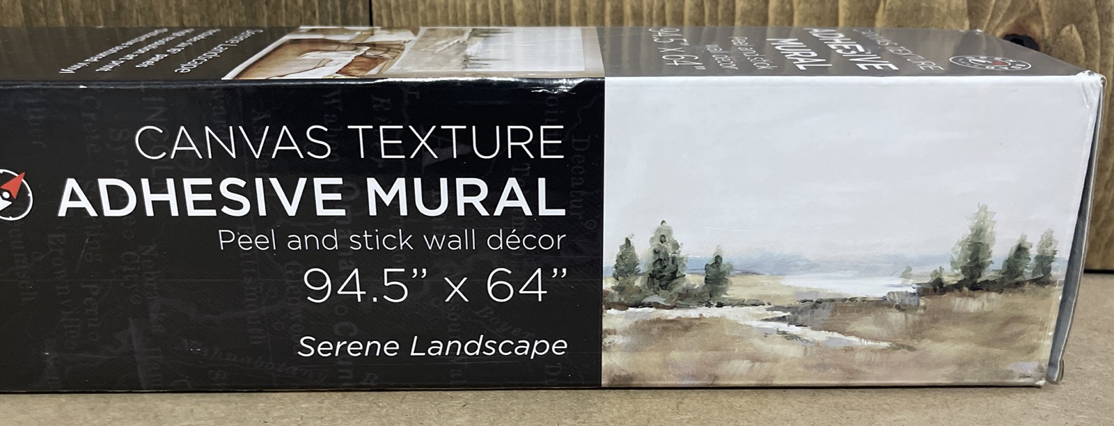Open Road Canvas Texture Adhesive Mural Peel &Stick Wall Decor Serene Landscape