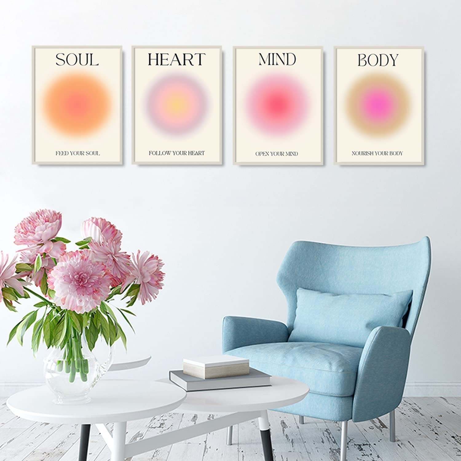 NCYEL 4 colorful abstract halo posters angel number positive energy inspirati…