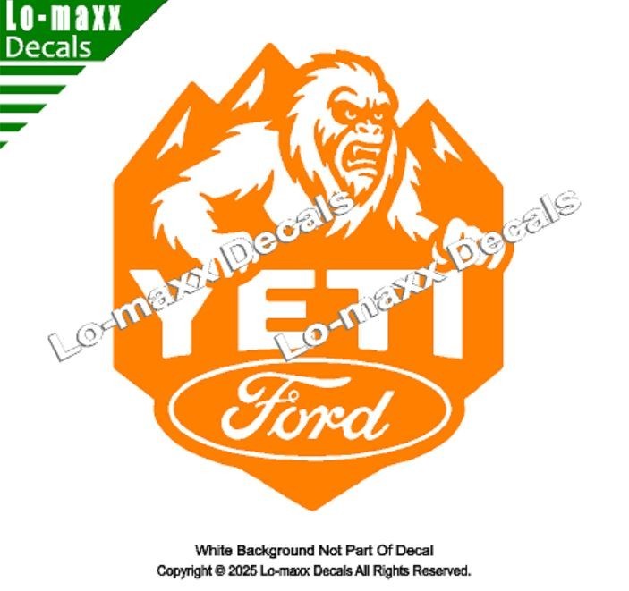 Ford Yeti Die Cut Vinyl Decal Sticker Avery Dennison Car Truck Toolbox