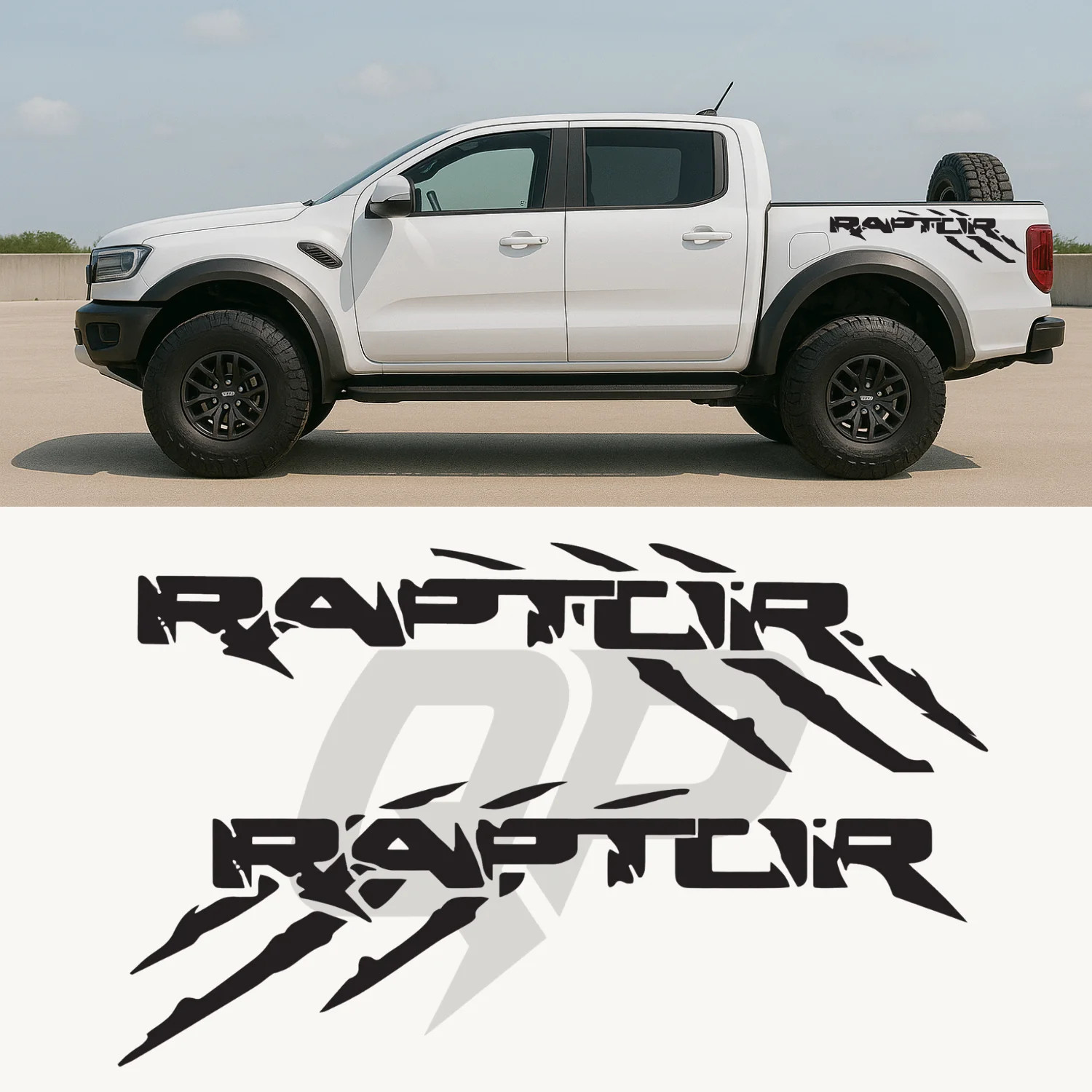 Compatible With Ford Ranger Raptor Claw Scratch Style Fender Side Decal Graphic