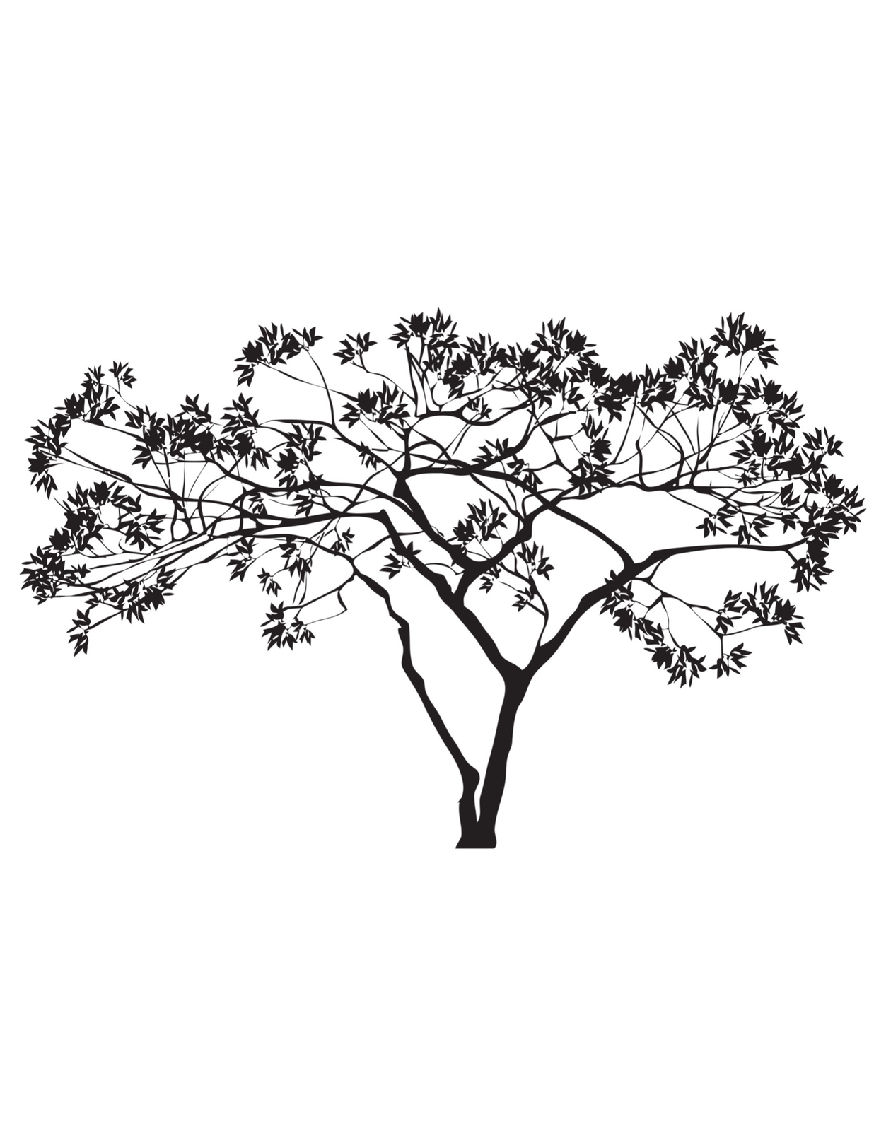 Wide Tree Wall Decal. Tree Branches Spread Wide. #AC156
