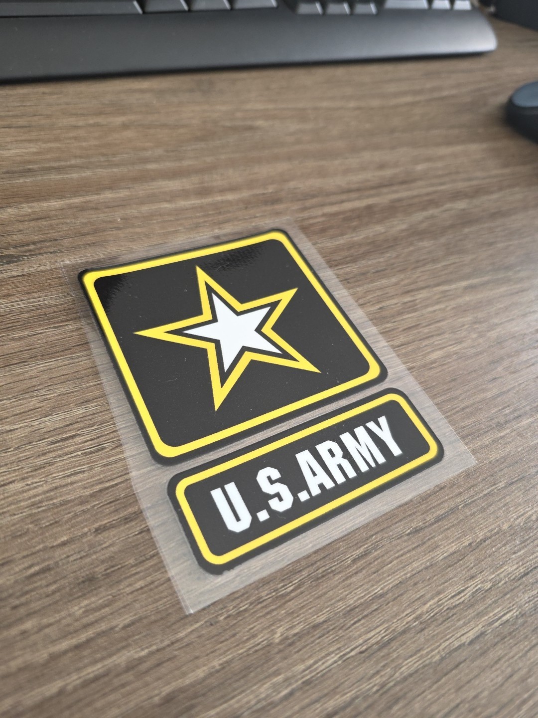 US Army Logo Raised UV DTF Full Color Sticker Decal 4in X 3in