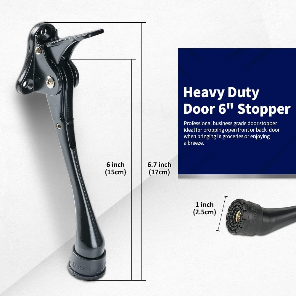 Kickdown Door Stopper, 6-Inch Commercial Heavy Duty Door Stop Holder Kick Door K