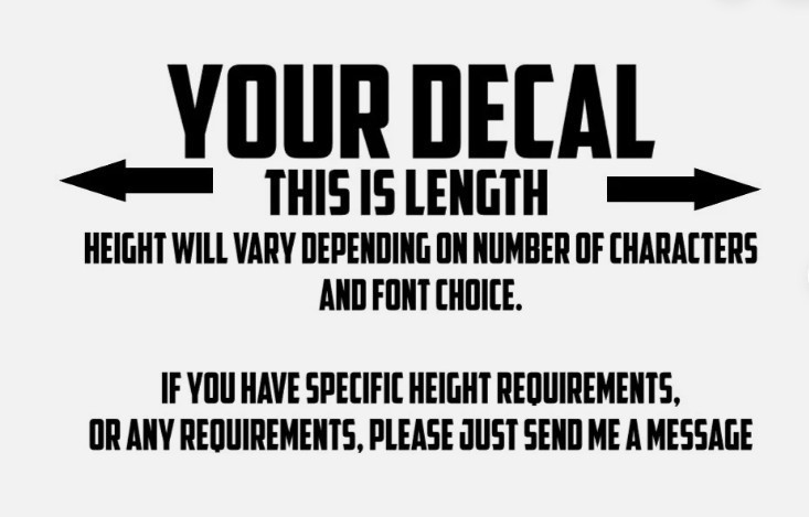 Custom Text Vinyl Lettering Sticker Decal Personalized -ANY TEXT – ANY NAME – [2