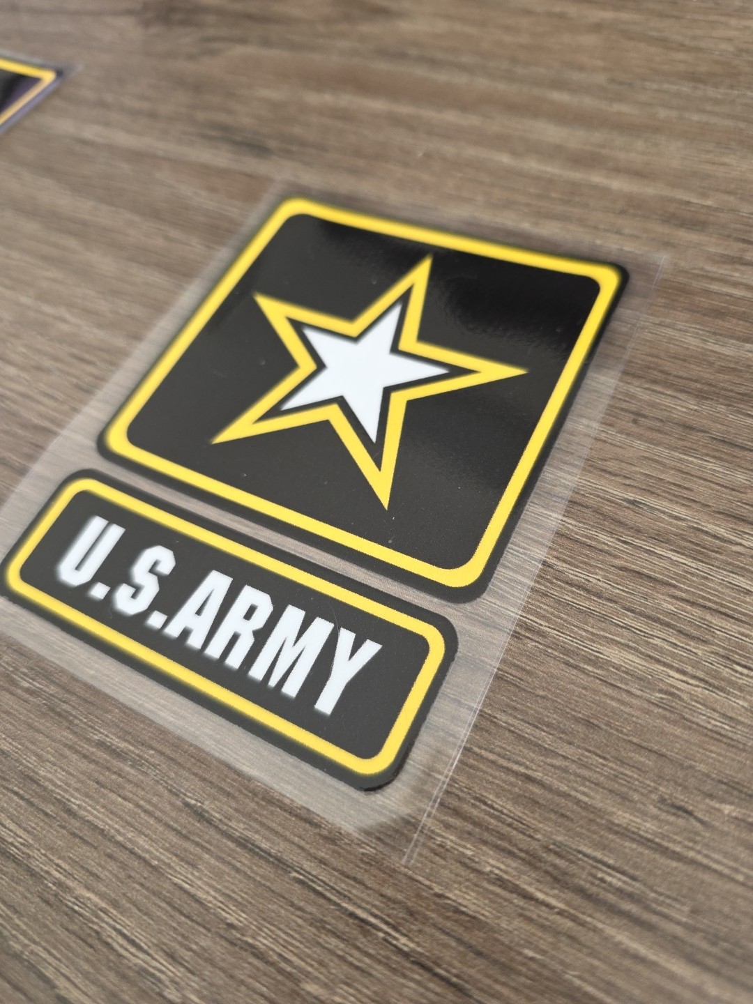 US Army Logo Raised UV DTF Full Color Sticker Decal 4in X 3in