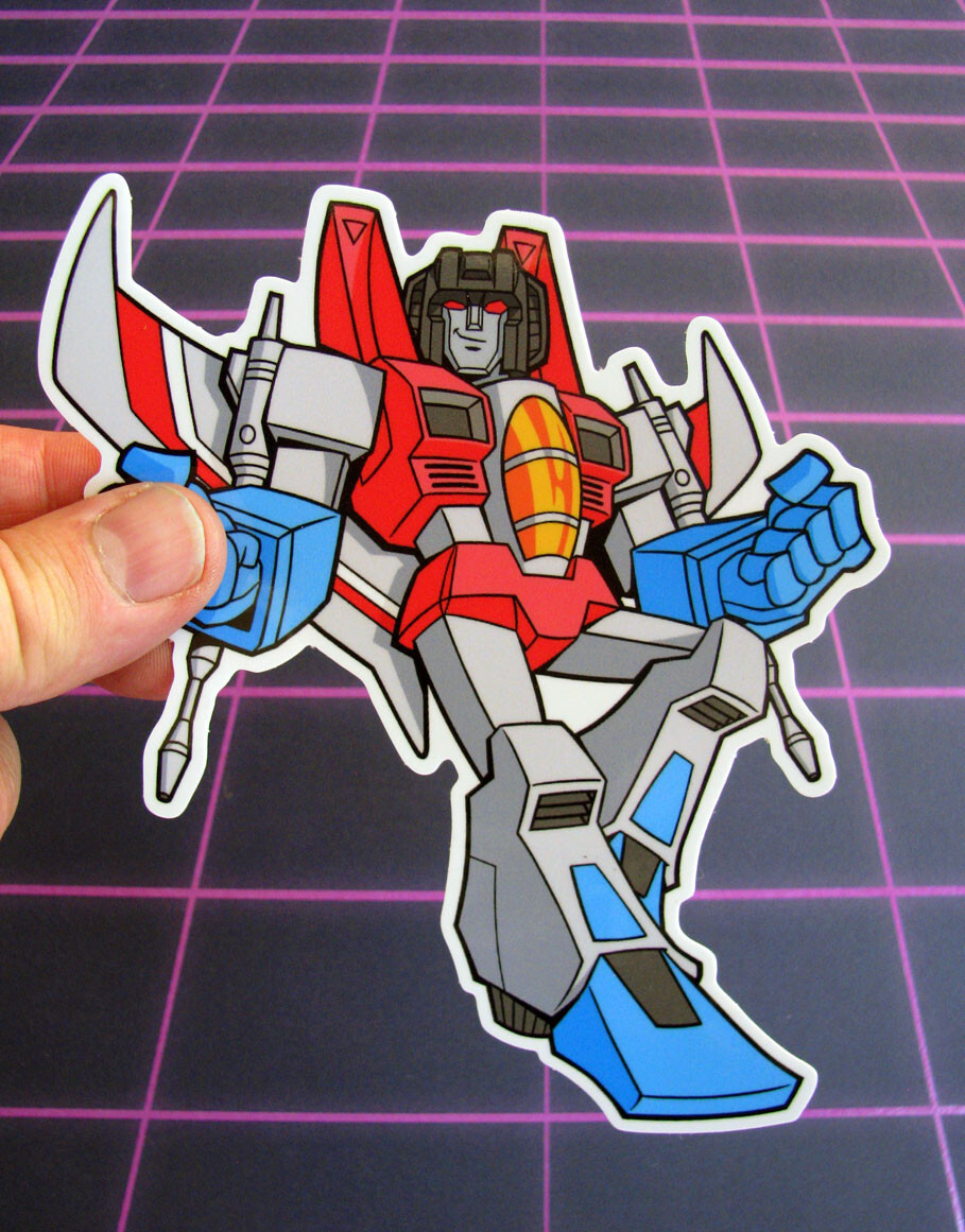 Star Scream Vinyl Sticker 80s G1 cartoon Jet Skateboard Decal