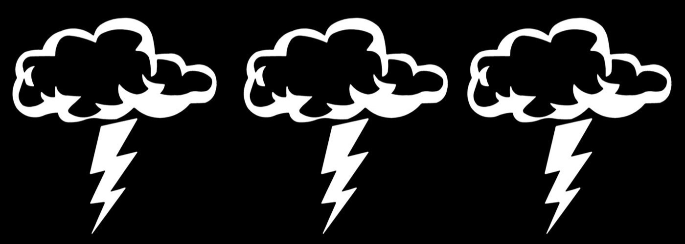 Storm Cloud Lightning Bolt White Vinyl Decals Window Tumbler Any Flat Surface