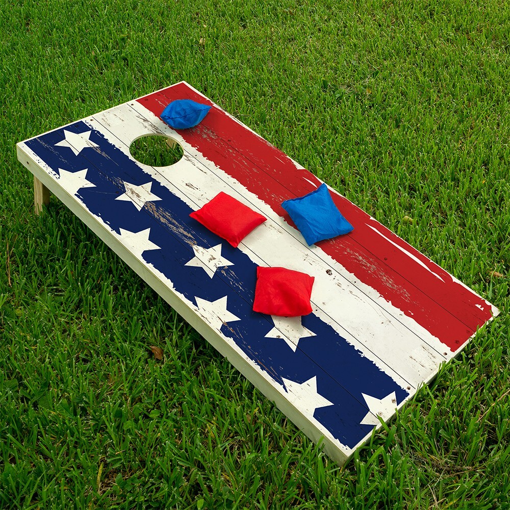 Stars and Stripes US American Flag Cornhole Board Wraps and Decals Vinyl Sticker
