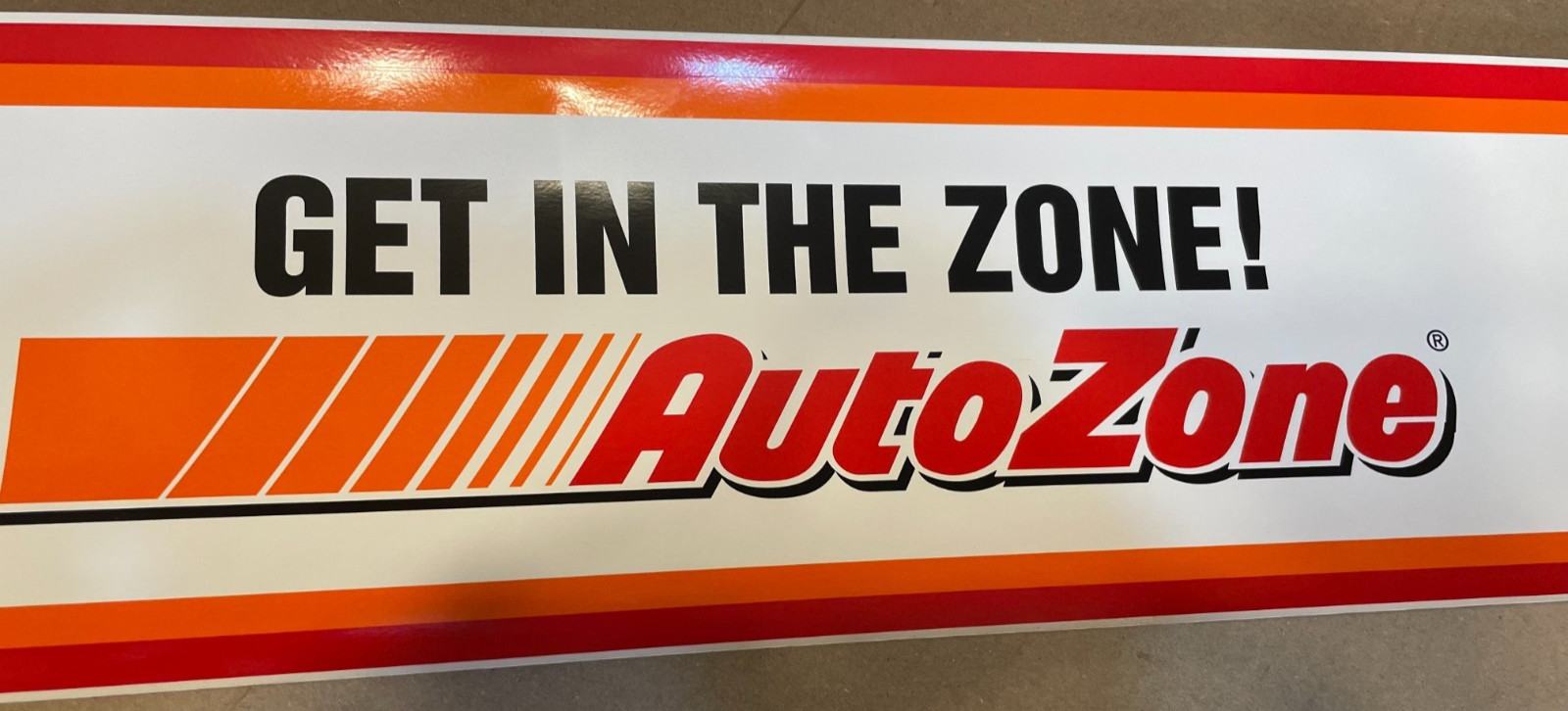 Auto Zone sticker "GET IN THE ZONE" sticker Decal 5' FT Long x 8" wide