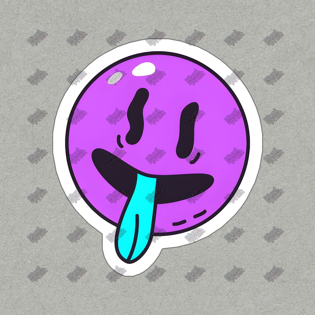 Fun Purple Smiley Face Vinyl Sticker Cute Decal for Laptops, Water #330640