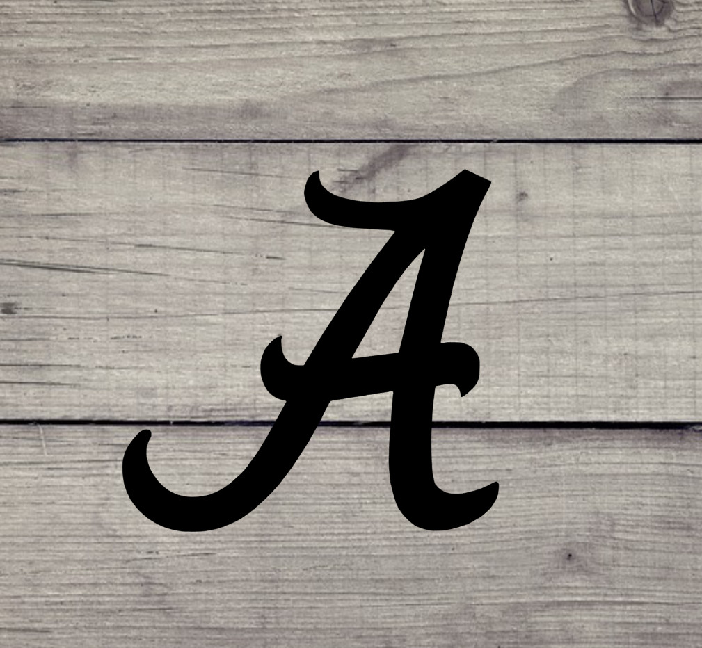 Alabama A Vinyl Decal – Bama – Yeti / Auto / Cell phone – Crimson Tide