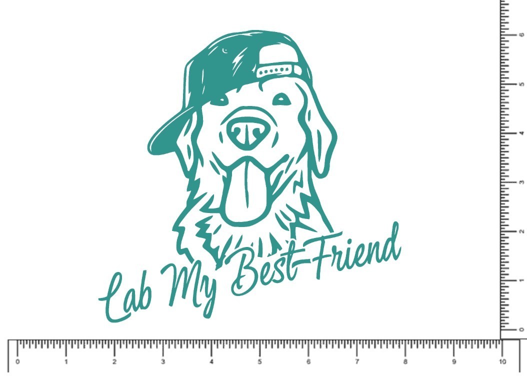 Lab Dog, My Best Friend Vinyl Decal, Waterproof, Durable Outdoor Labrador