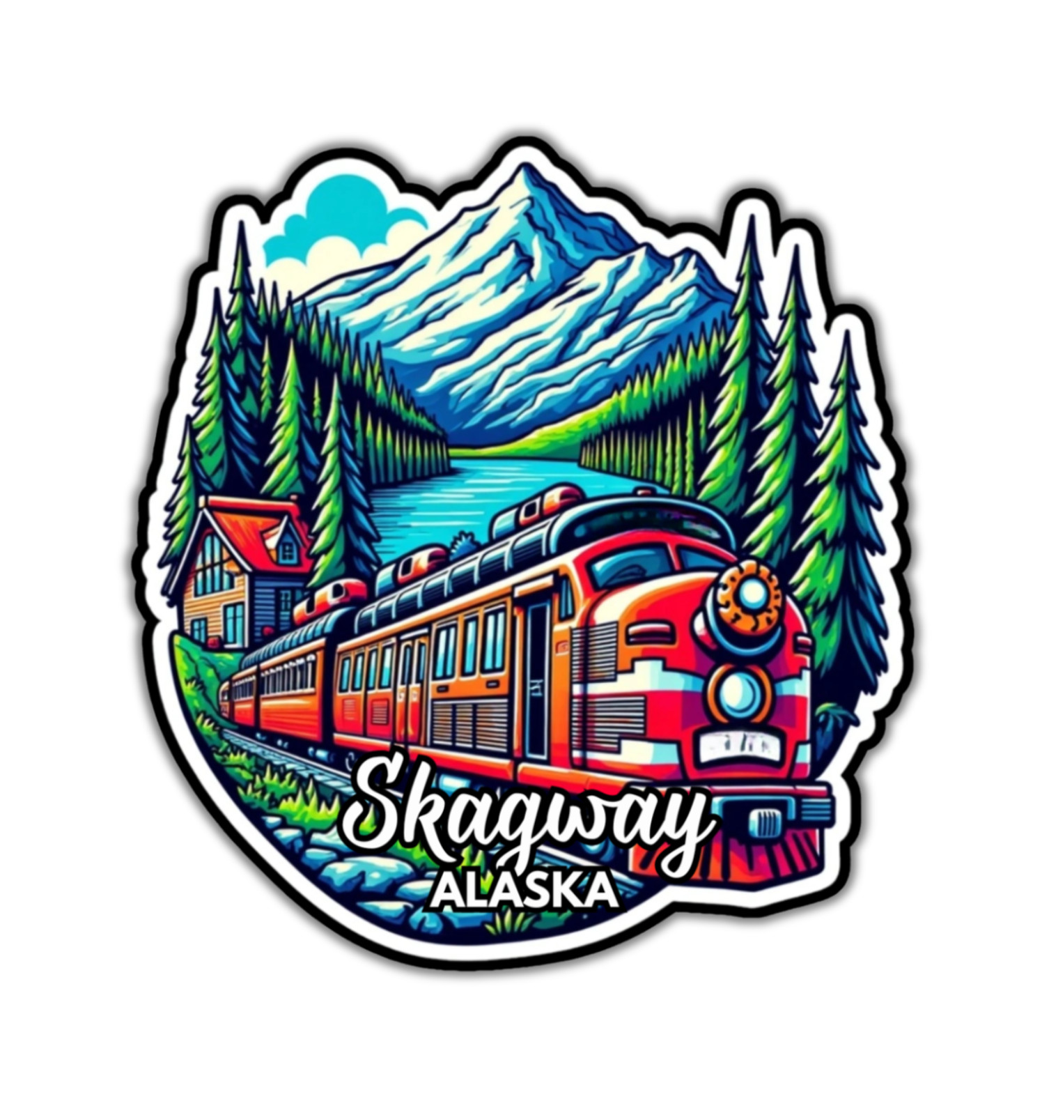 Skagway Alaska Fridge Magnet or Laptop Sticker