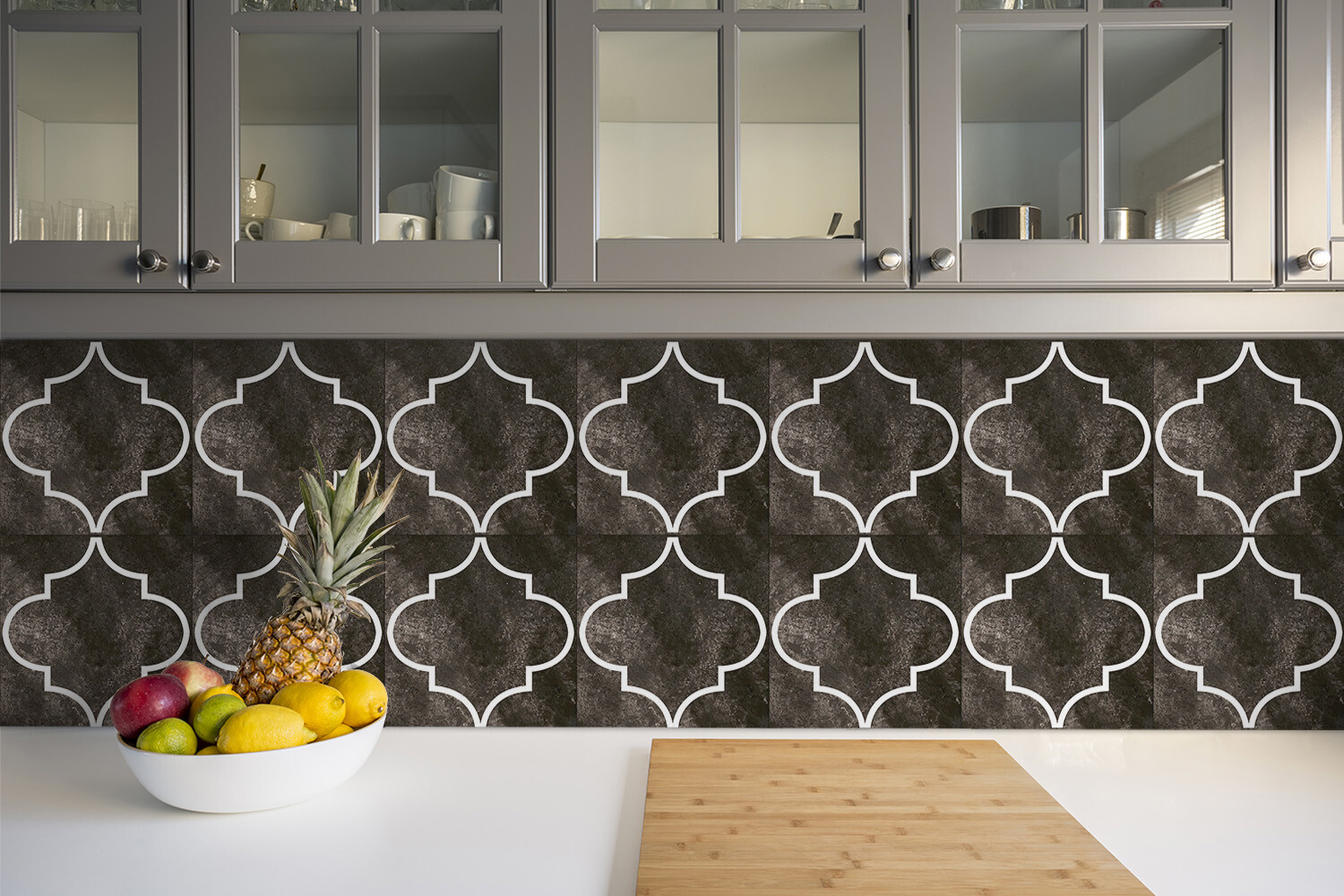 Wall Floor Peel and Stick Tiles Sticker Backsplash Decals Set Arabesque Pattern