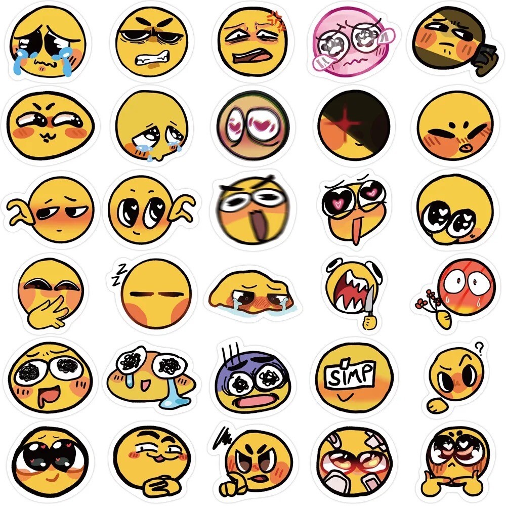 10 Random Smiley Face Yellow Emoji Stickers Decals Hydro Car Yeti Free Shipping!
