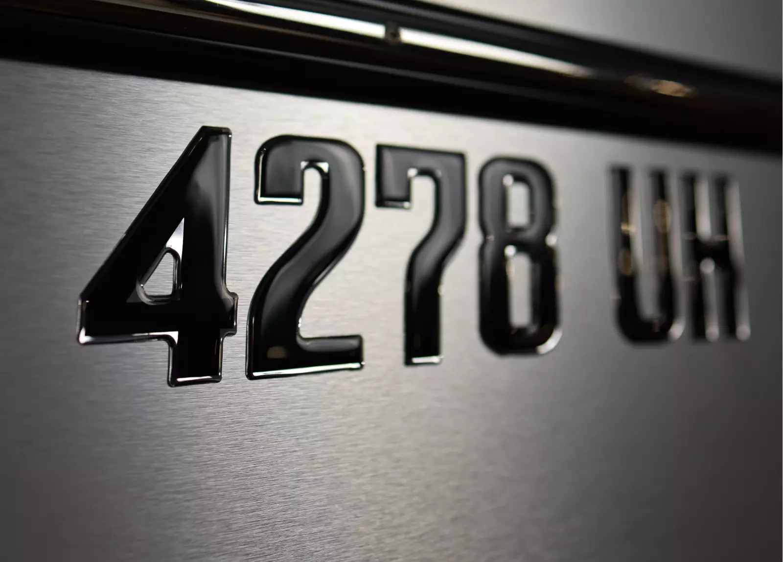 Boat Registration Numbers 3D Domed Raised Decals Black Chrome Trim Marine Grade