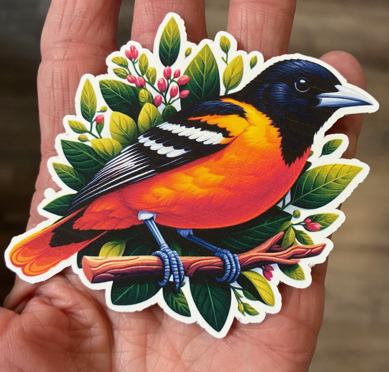 Baltimore Oriole Sticker 3 .75 inch Vinyl Sticker Oriole Bird Sticker Colorful