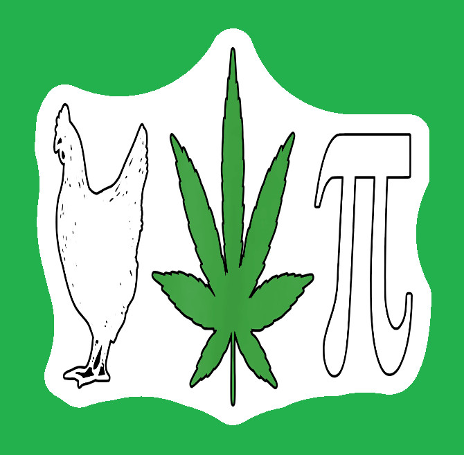 Weatherproof Chicken Pot Pie Weed Stickers Vinyl Decal Added Layer UV Safe Humor