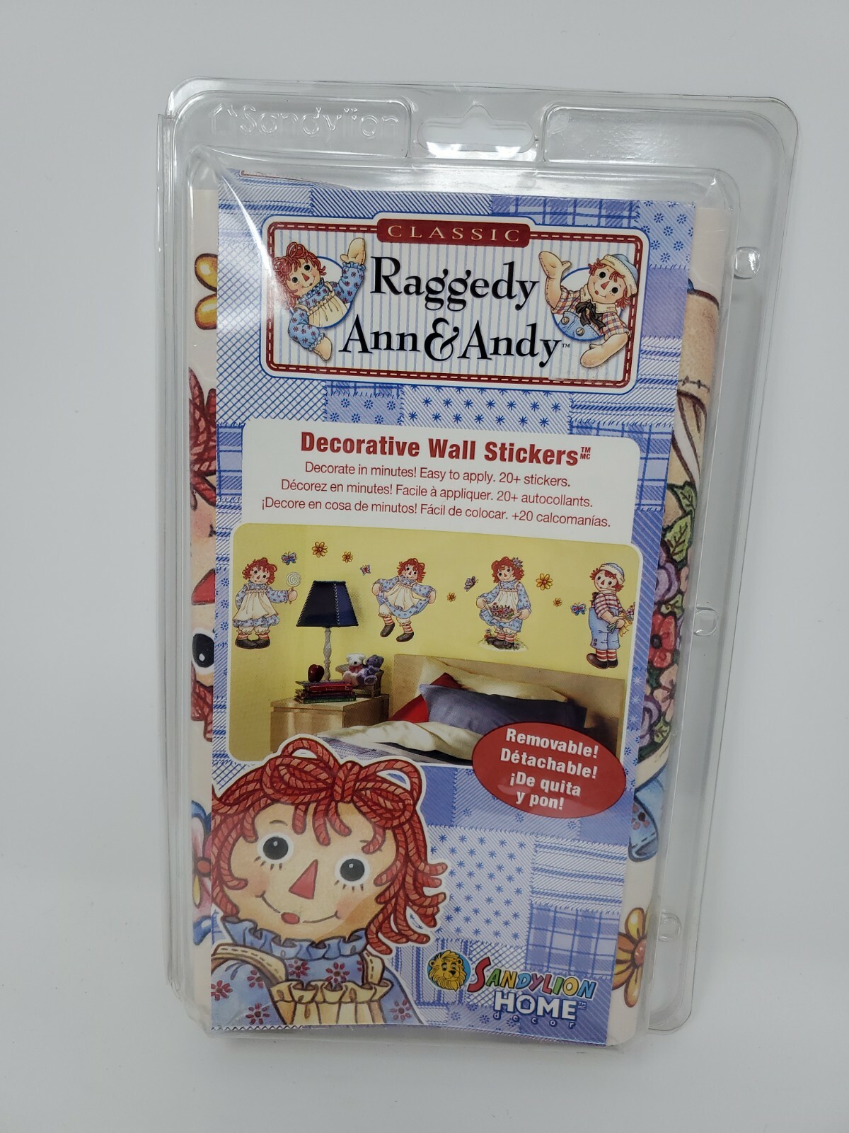 VTG 2005 Raggedy Ann & Andy Peel Stick Sticker Wall Decals Removable Decorative