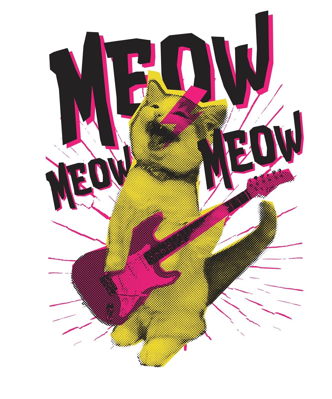Guitar Cat Sticker Decal