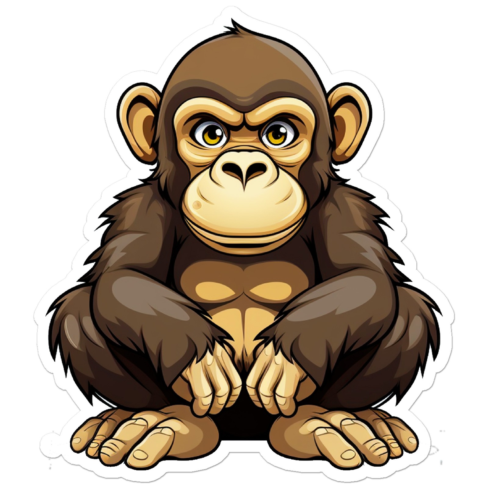 Cartoon Chimp Monkey – Vinyl Decal Sticker – Car Window Laptop – ebn11805