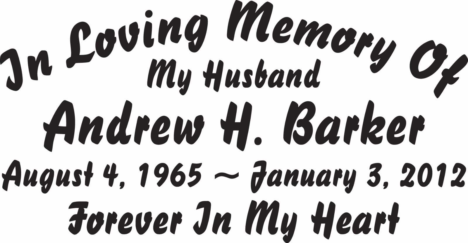 In Loving Memory Of – Personalized Wide Sticker Decal – Up to 5 Lines – 3 Sizes