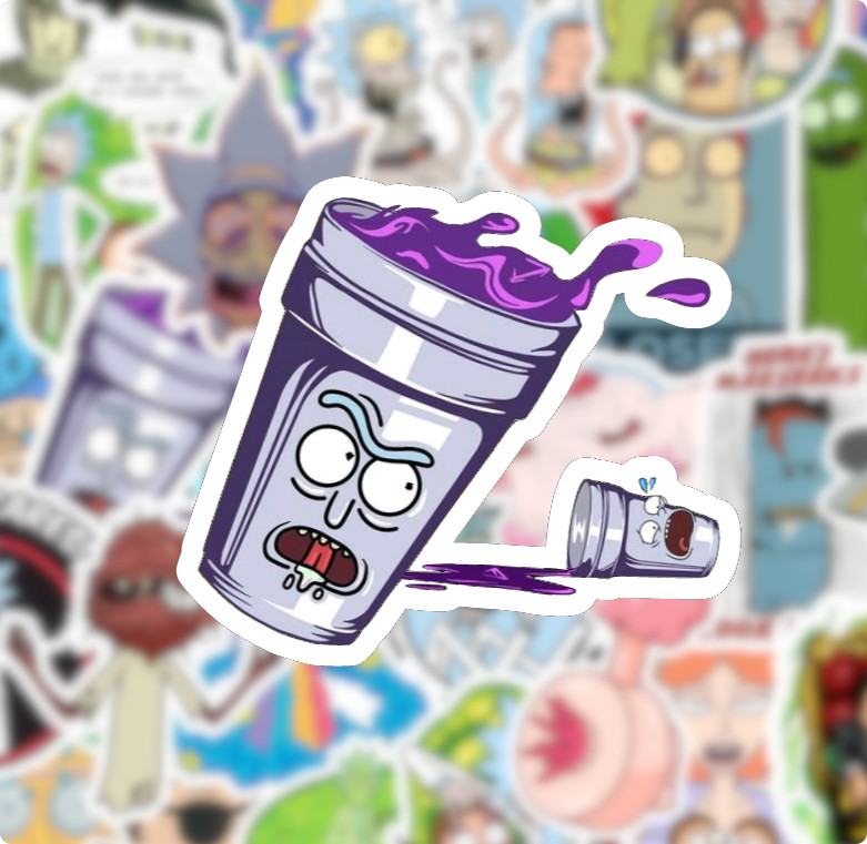 Rick and Morty Sticker Pack – 50/100 Stickers – Water Resistant Vinyl