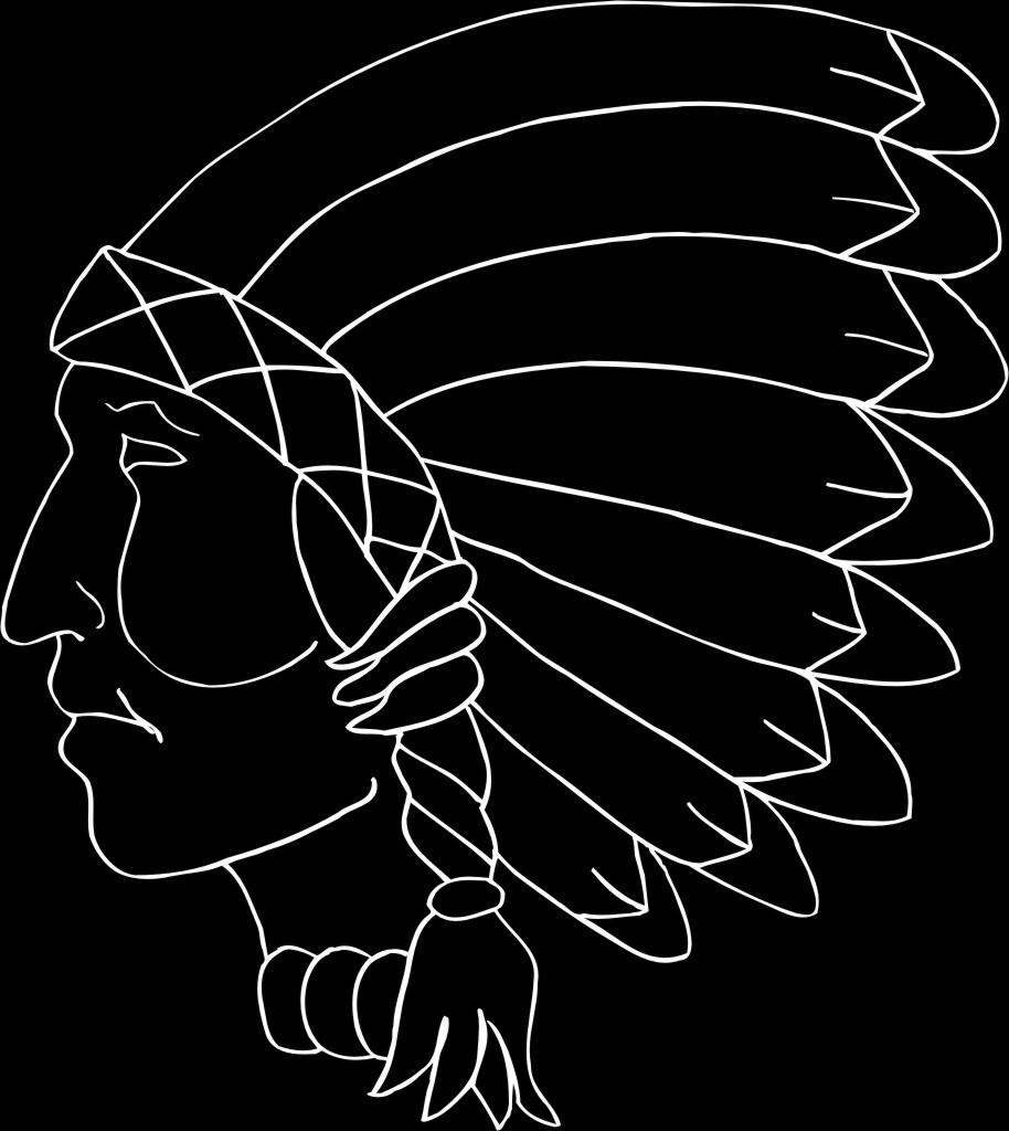 Indian Head Mascot 1 Color Window Wall Vinyl Decal Sticker Printed Graphic