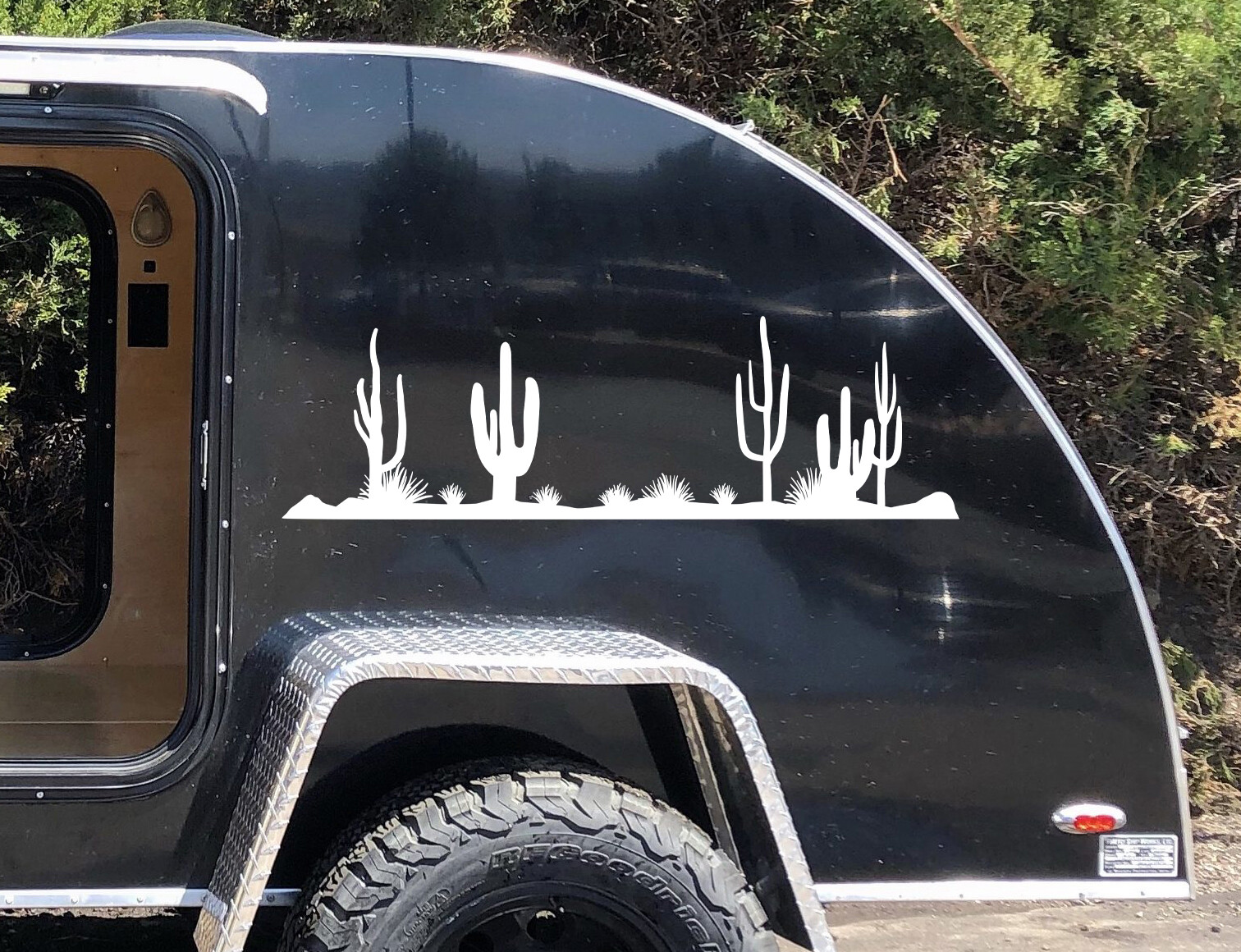 Desert Cactus Scene V1 Vinyl Decal | RV Camper Travel Trailer | Die Cut Sticker