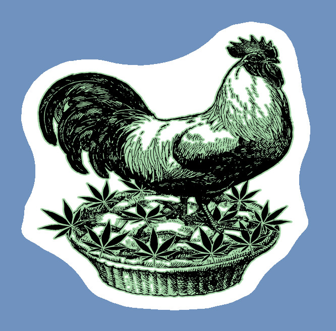 Weatherproof Chicken Pot Pie Weed Stickers Vinyl Decal Added Layer UV Safe Humor